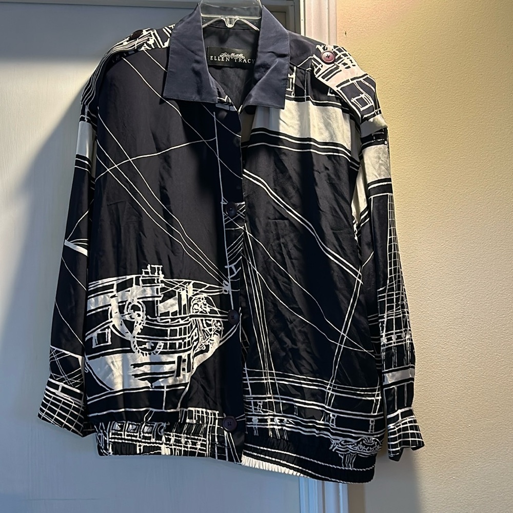 Vintage 100% Silk Ellen Tracy Linda Allard Size Small Jacket